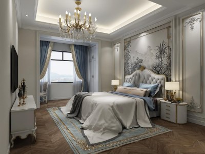 简欧卧室3D模型下载